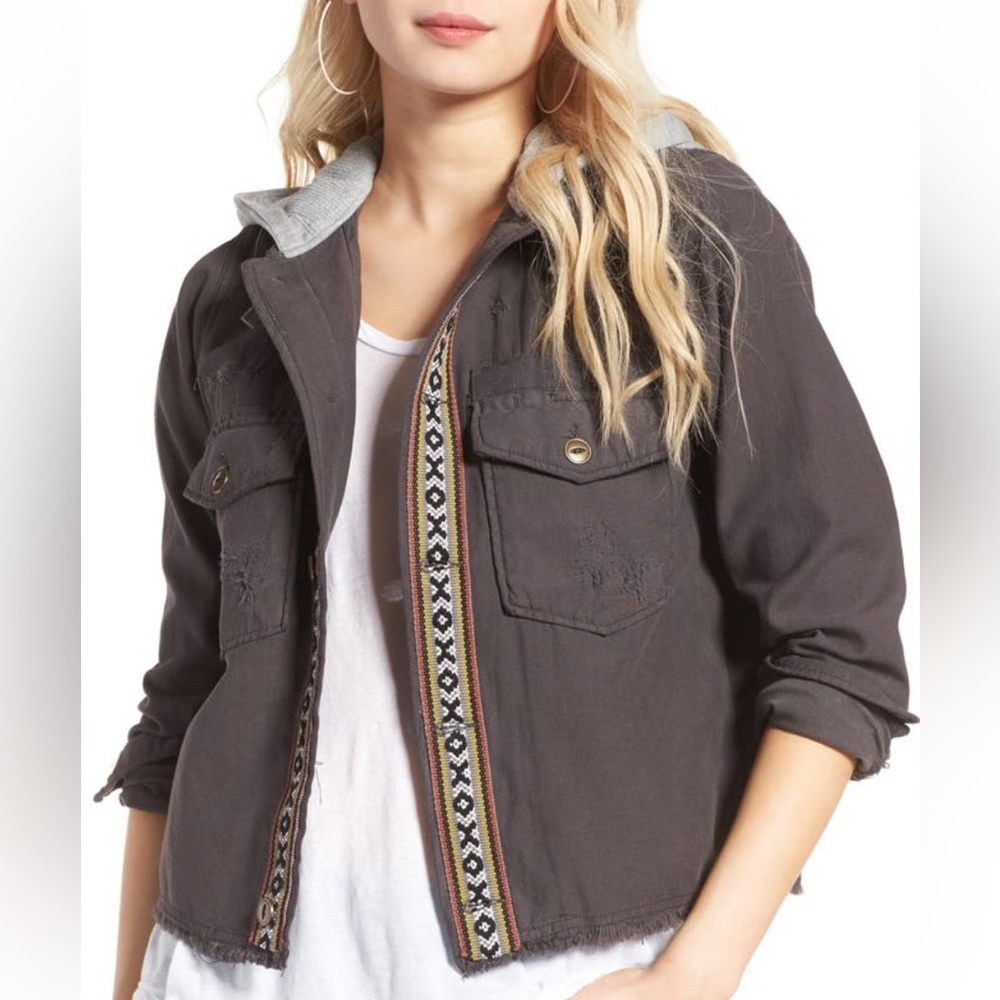 Free people military jacket 100% cotton like new size small